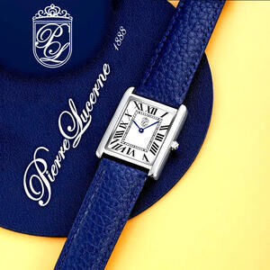 Pierre Lucerne 1888‎ Tank Swiss Inspired Mens Tank Watch Blue